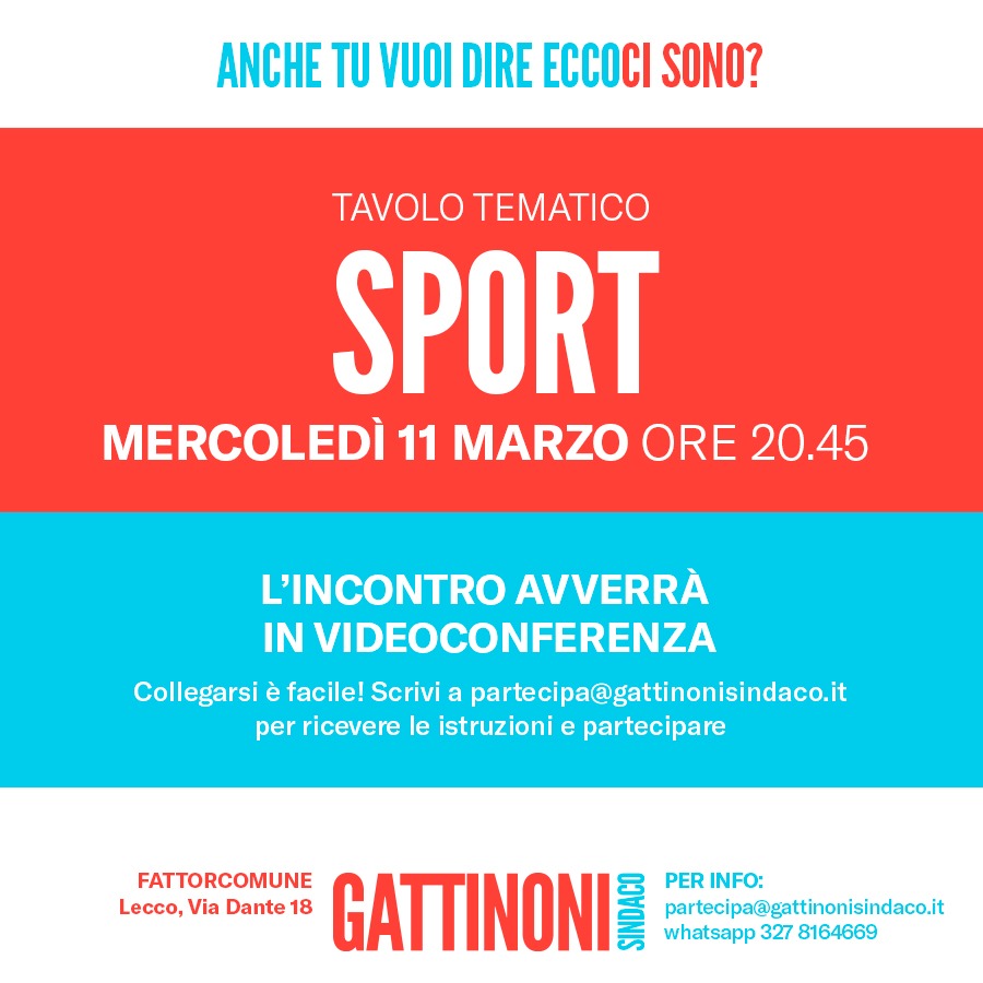 tavolo tematico sport mauro gattino sindaco