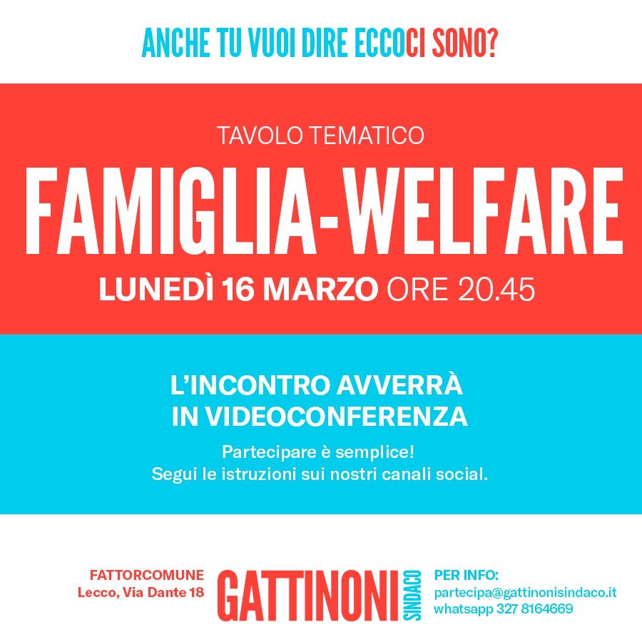 tavolo tematico famiglia welfare gattinoni sindaco